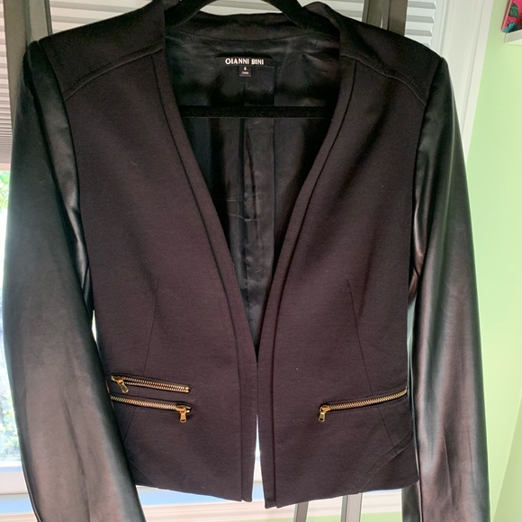 Gianni Bini Jackets & Blazers - Gianni Bini pleather blazer with gold zippers